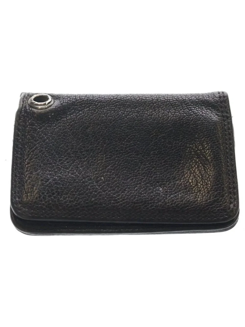 Chrome Hearts Card Case Leather with Grommet Black Navy